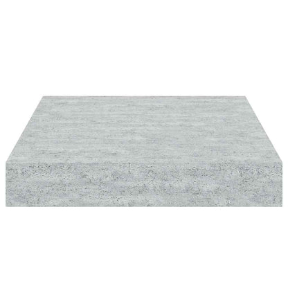 Floating Wall Shelves 2 pcs Concrete Grey 23x23.5x3.8 cm MDF