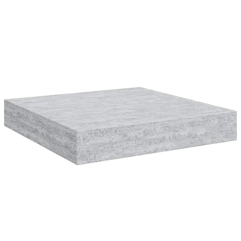 Floating Wall Shelves 4 pcs Concrete Grey 23x23.5x3.8 cm MDF