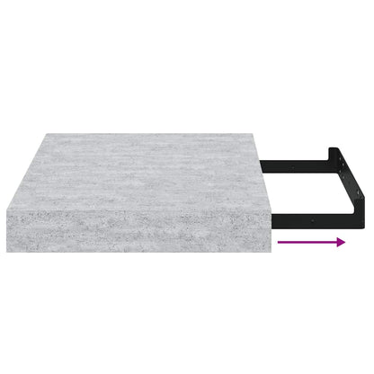 Floating Wall Shelves 4 pcs Concrete Grey 23x23.5x3.8 cm MDF