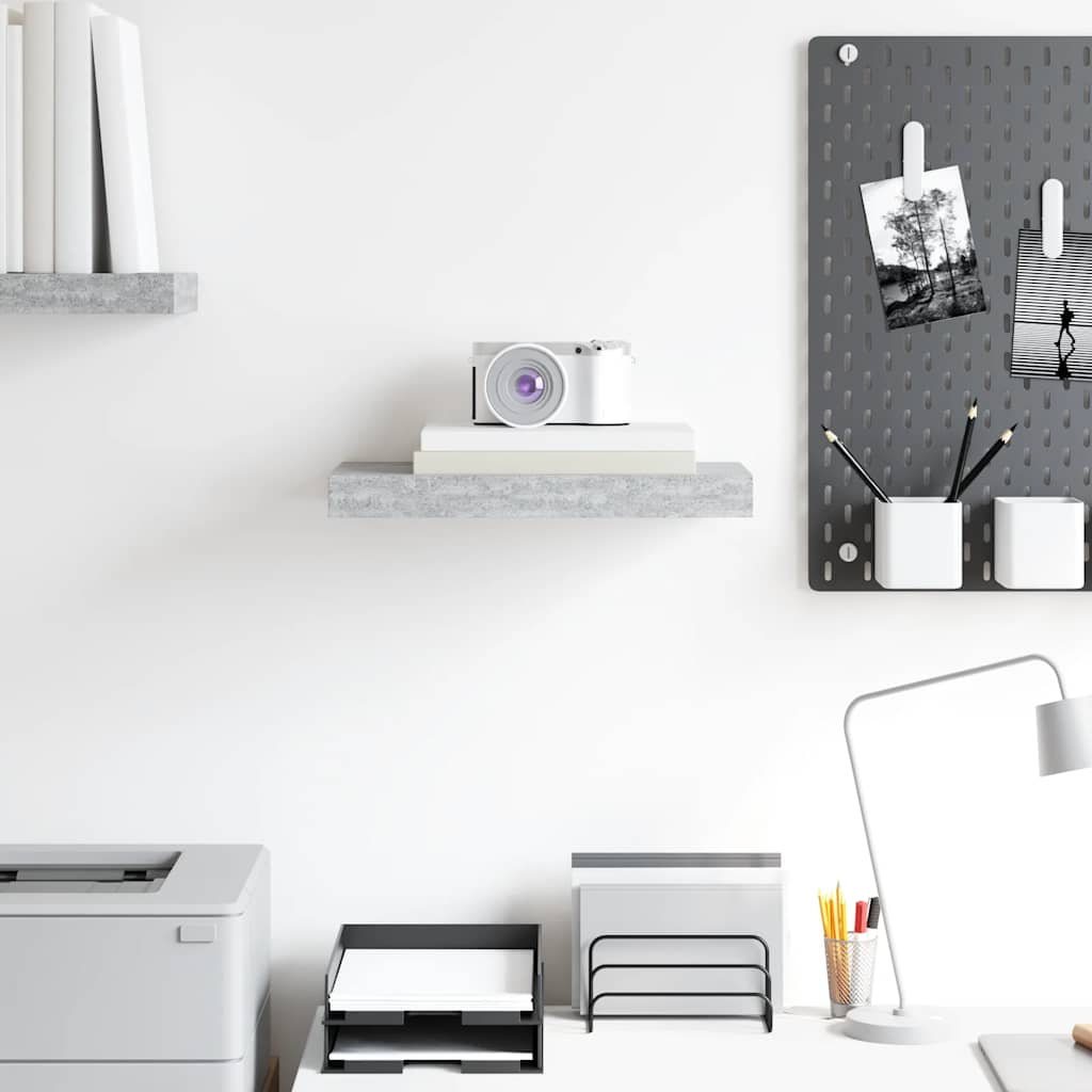 Floating Wall Shelf Concrete Grey 40x23x3.8 cm MDF