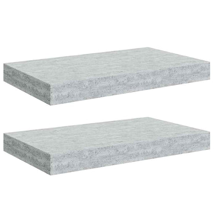 Floating Wall Shelves 2 pcs Concrete Grey 40x23x3.8 cm MDF