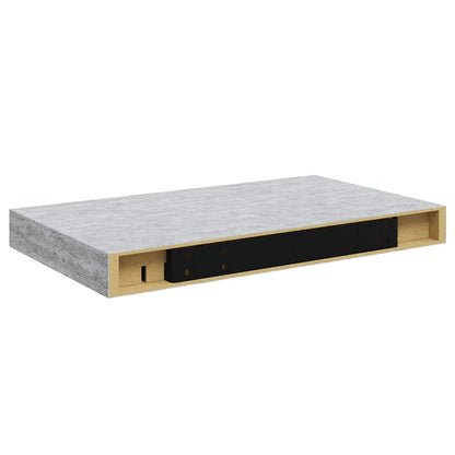 Floating Wall Shelves 2 pcs Concrete Grey 40x23x3.8 cm MDF