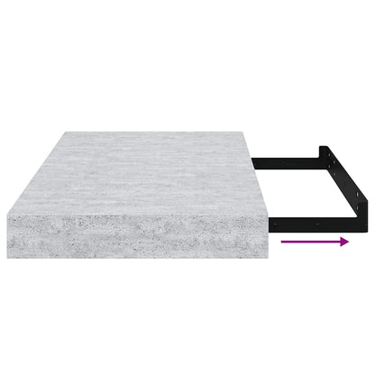 Floating Wall Shelves 4 pcs Concrete Grey 40x23x3.8 cm MDF