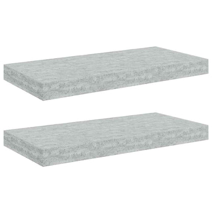 Floating Wall Shelves 2 pcs Concrete Grey 50x23.5x3.8 cm MDF