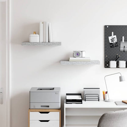 Floating Wall Shelves 2 pcs Concrete Grey 50x23x3.8 cm MDF