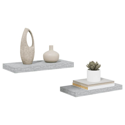 Floating Wall Shelves 2 pcs Concrete Grey 50x23.5x3.8 cm MDF