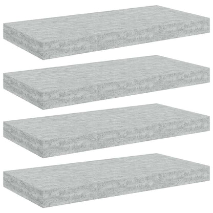 Floating Wall Shelves 4 pcs Concrete Grey 50x23.5x3.8 cm MDF