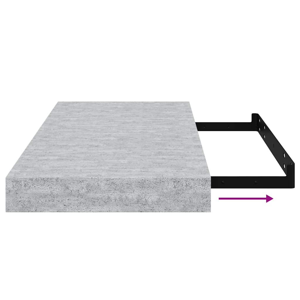 Floating Wall Shelves 4 pcs Concrete Grey 50x23x3.8 cm MDF
