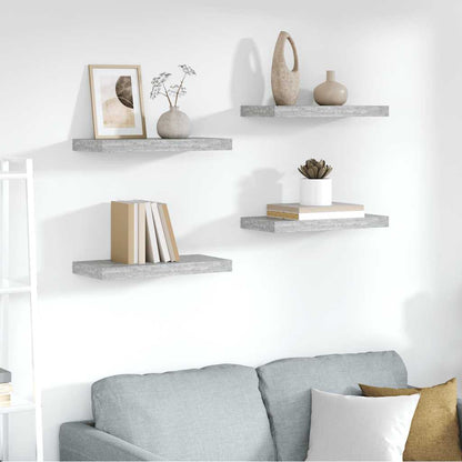 Floating Wall Shelves 4 pcs Concrete Grey 50x23.5x3.8 cm MDF