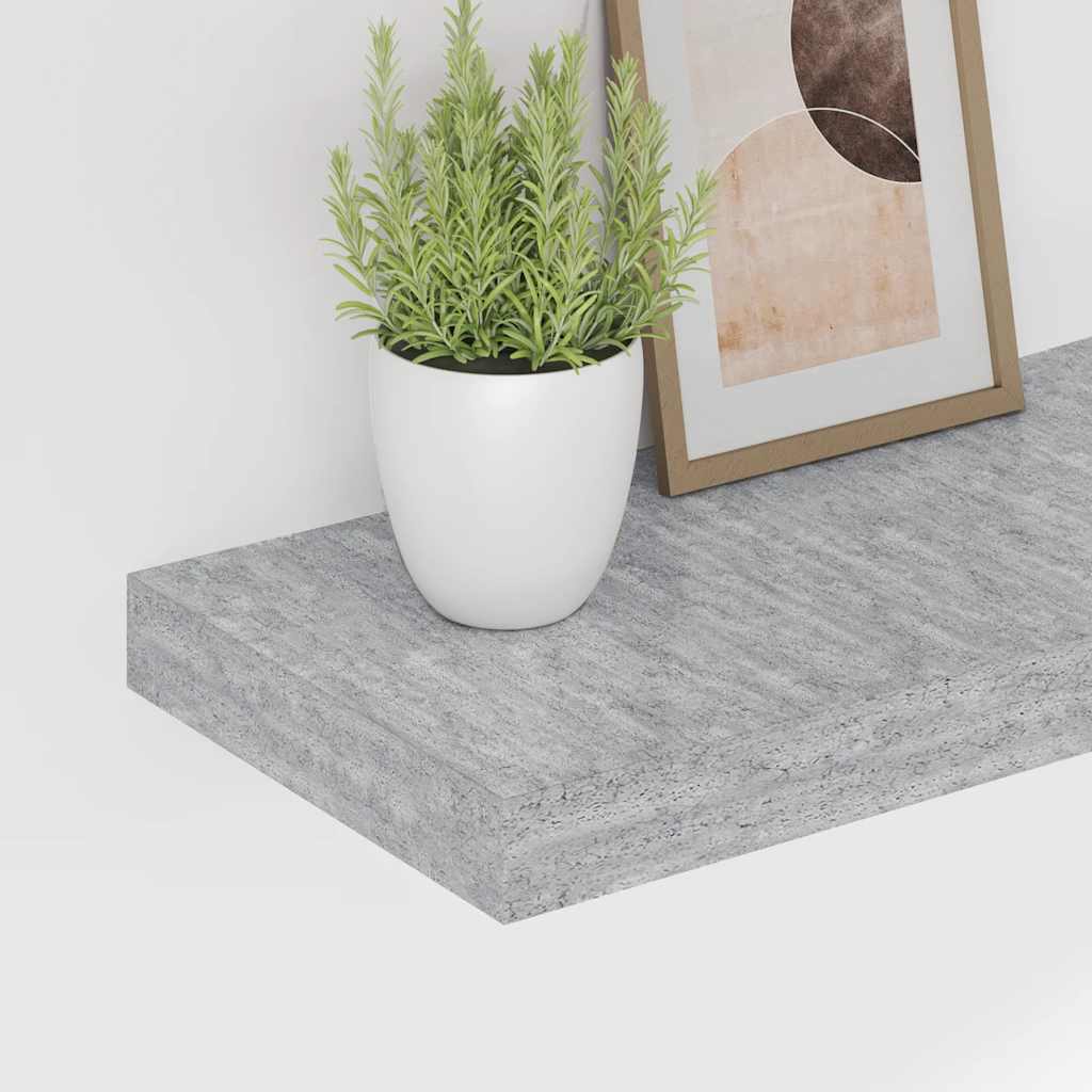 Floating Wall Shelf Concrete Grey 60x23.5x3.8 cm MDF