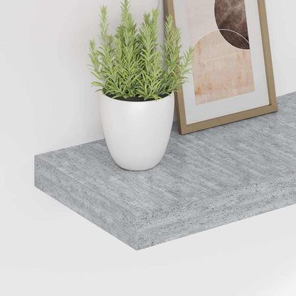 Floating Wall Shelves 2 pcs Concrete Grey 60x23.5x3.8 cm MDF