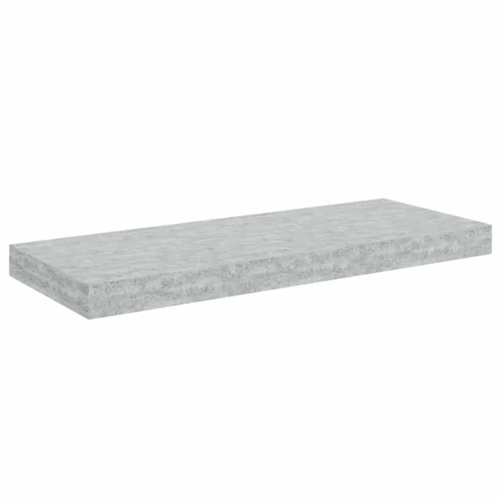 Floating Wall Shelves 2 pcs Concrete Grey 60x23.5x3.8 cm MDF