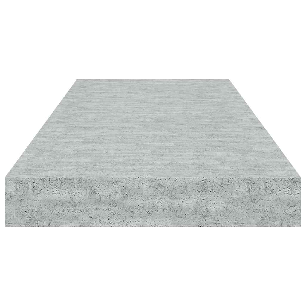 Floating Wall Shelves 2 pcs Concrete Grey 60x23.5x3.8 cm MDF