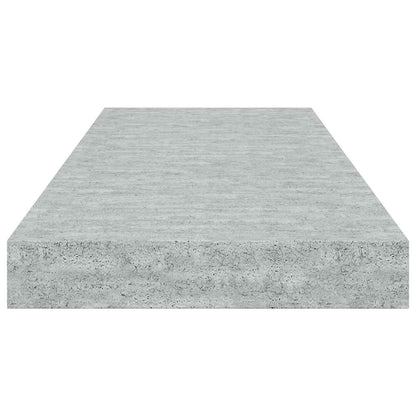 Floating Wall Shelves 2 pcs Concrete Grey 60x23.5x3.8 cm MDF