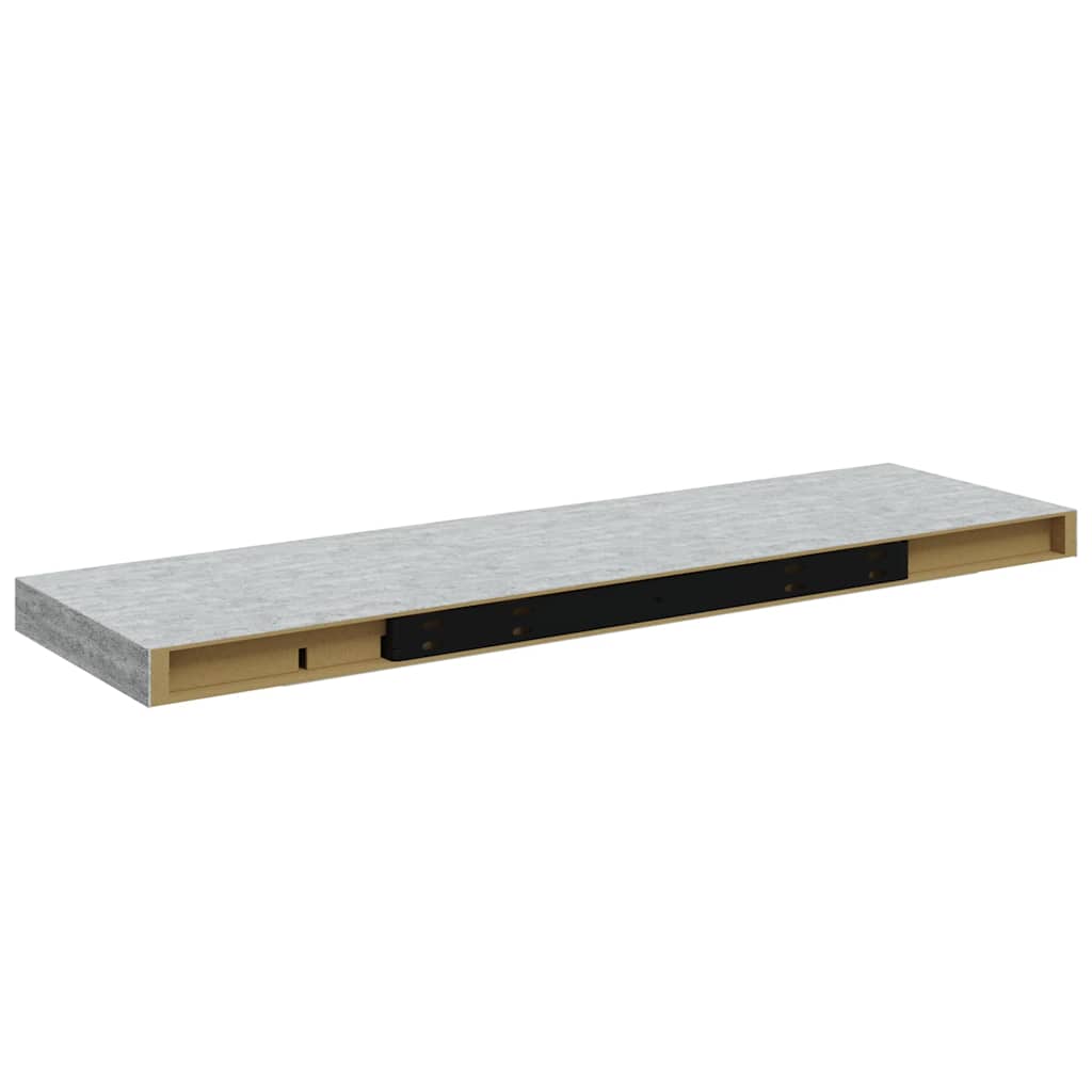 Floating Wall Shelf Concrete Grey 80x23.5x3.8 cm MDF