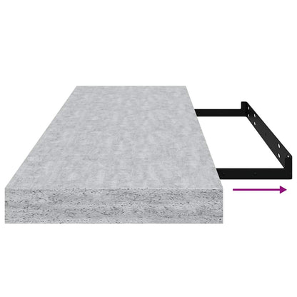 Floating Wall Shelf Concrete Grey 80x23.5x3.8 cm MDF