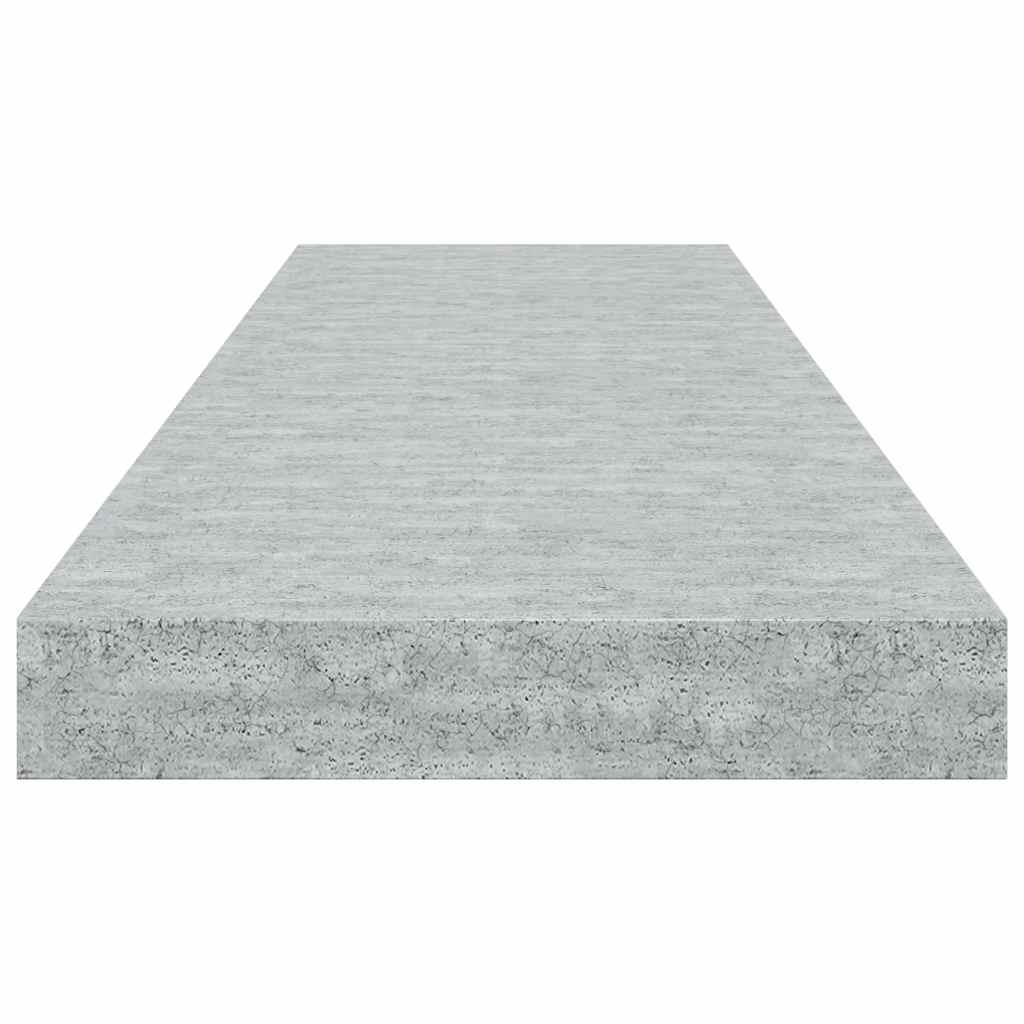 Floating Wall Shelves 2 pcs Concrete Grey 80x23.5x3.8 cm MDF