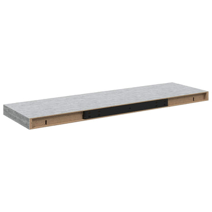 326602 vidaXL Floating Wall Shelves 4 pcs Concrete Grey 80x23,5x3,8 cm MDF