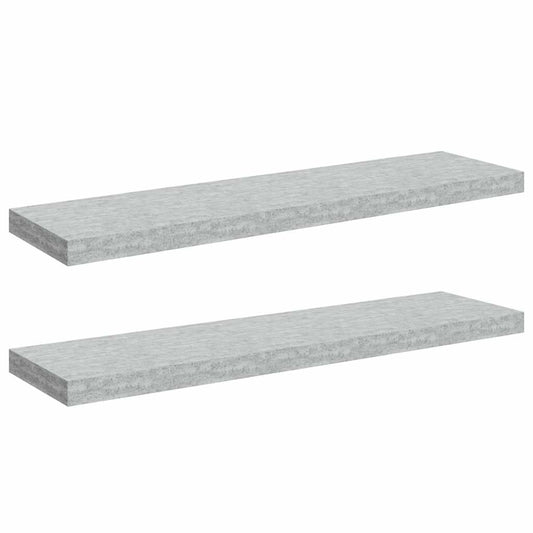 Floating Wall Shelves 2 pcs Concrete Grey 90x23.5x3.8 cm MDF