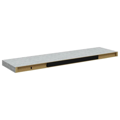 Floating Wall Shelves 4 pcs Concrete Grey 90x23.5x3.8 cm MDF