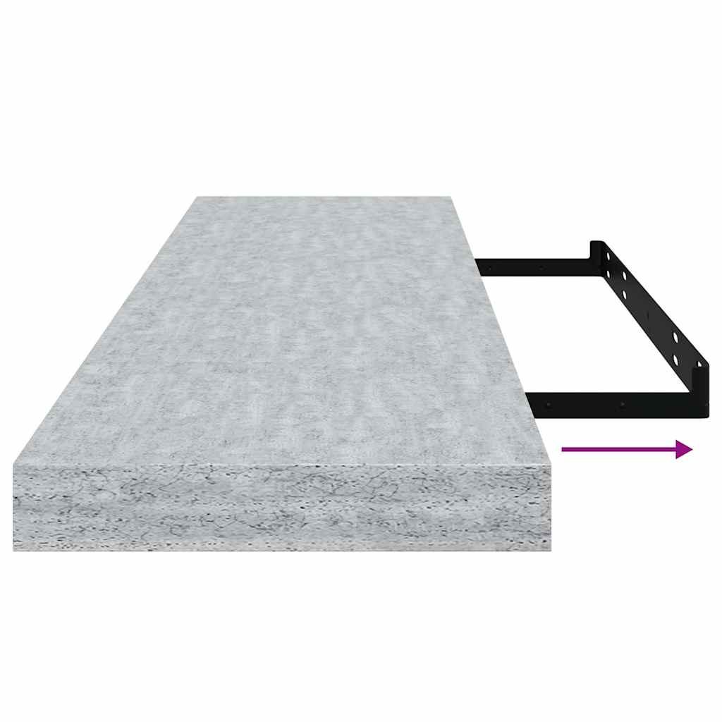 Floating Wall Shelves 4 pcs Concrete Grey 90x23.5x3.8 cm MDF