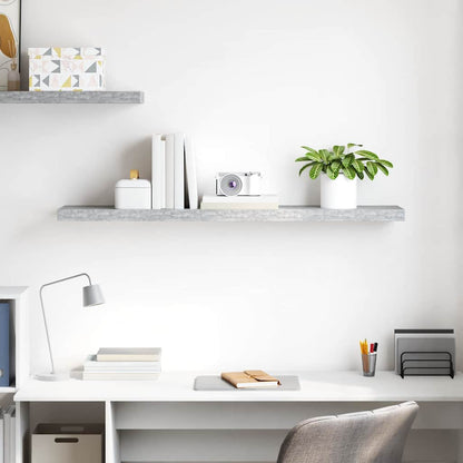 Floating Wall Shelf Concrete Grey 120x23.5x3.8 cm MDF