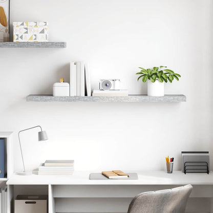 Floating Wall Shelf Concrete Grey 120x23.5x3.8 cm MDF