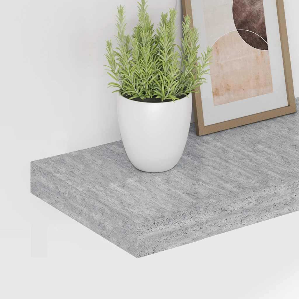 Floating Wall Shelf Concrete Grey 120x23.5x3.8 cm MDF