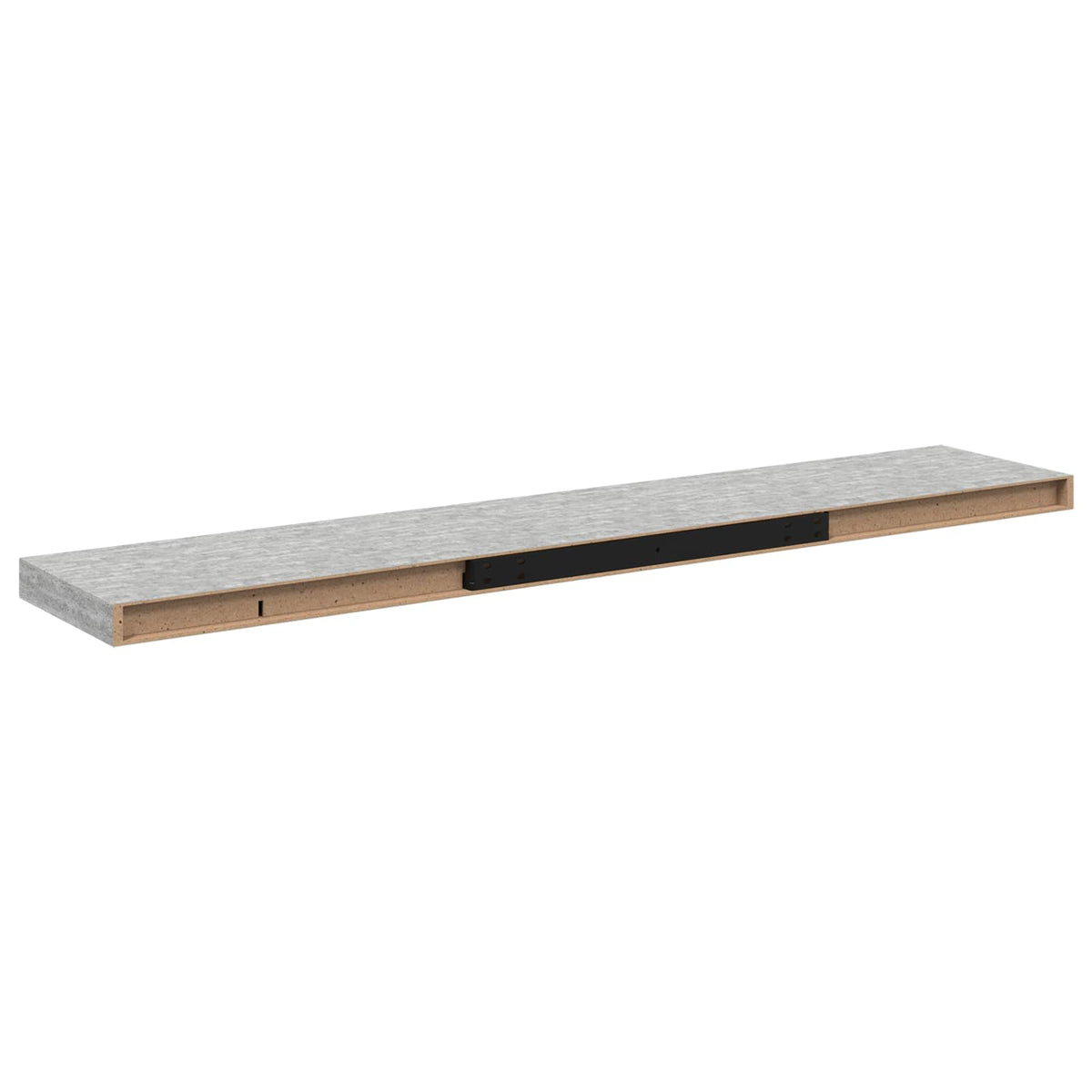 326606 vidaXL Floating Wall Shelf Concrete Grey 120x23,5x3,8 cm MDF