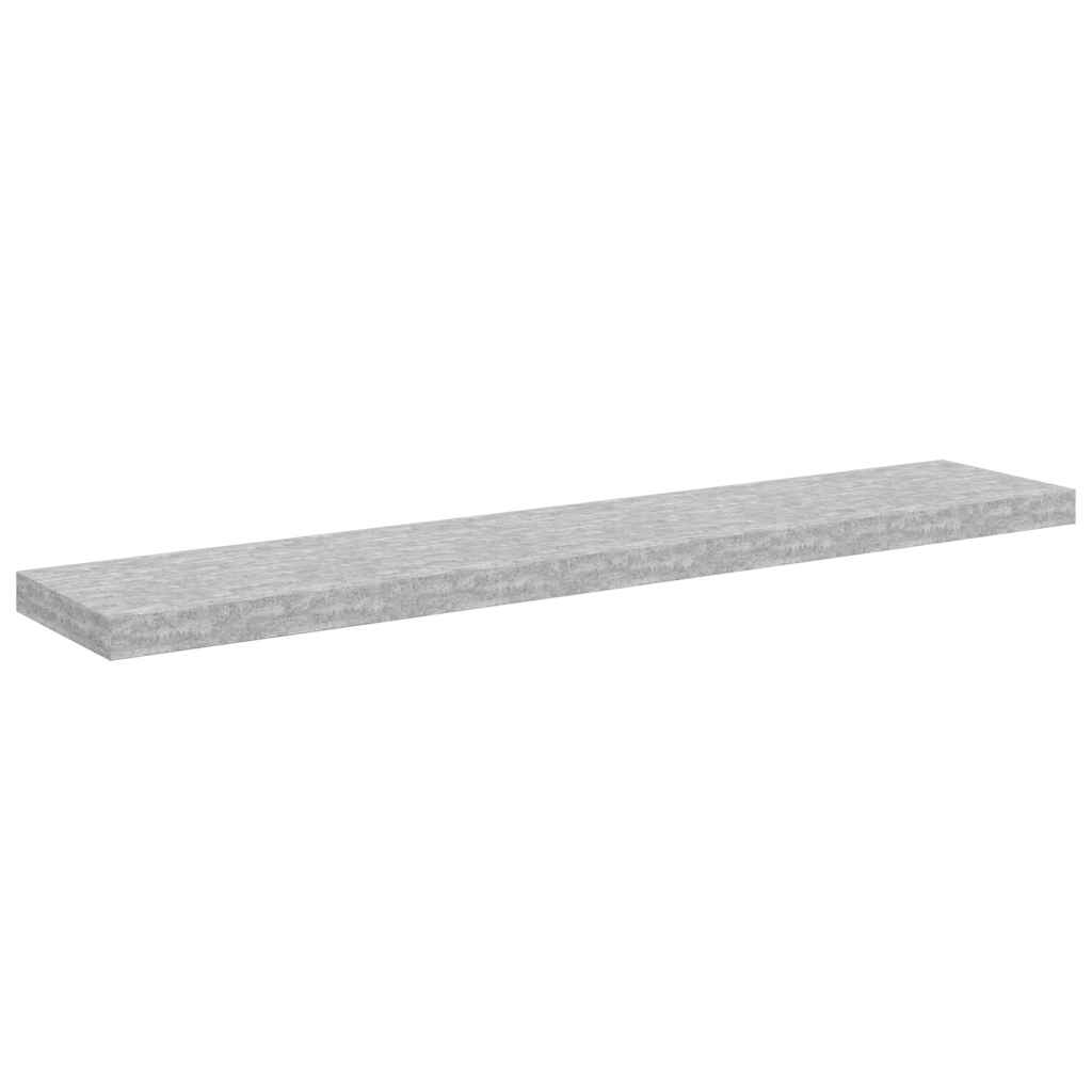 Floating Wall Shelves 2 pcs Concrete Grey 120x23.5x3.8 cm MDF