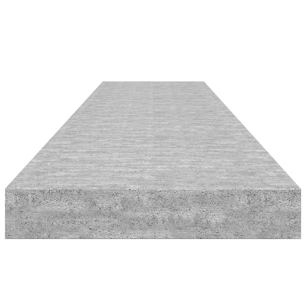 Floating Wall Shelves 2 pcs Concrete Grey 120x23.5x3.8 cm MDF