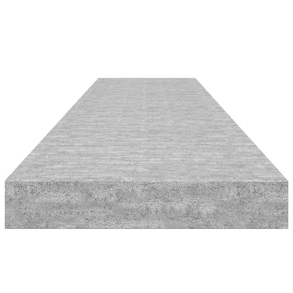 Floating Wall Shelves 2 pcs Concrete Grey 120x23.5x3.8 cm MDF