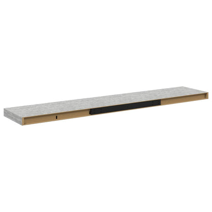 Floating Wall Shelves 2 pcs Concrete Grey 120x23.5x3.8 cm MDF