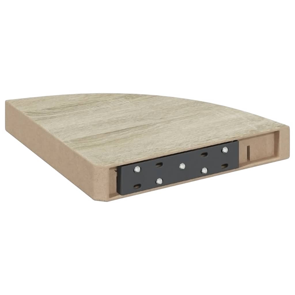 Wall Corner Shelf Oak and White 25x25x3.8 cm MDF