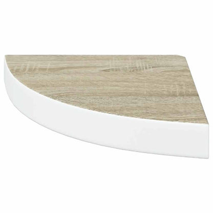 Wall Corner Shelves 4 pcs Oak and White 25x25x3.8 cm MDF