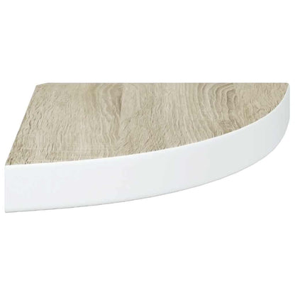 Wall Corner Shelves 4 pcs Oak and White 25x25x3.8 cm MDF