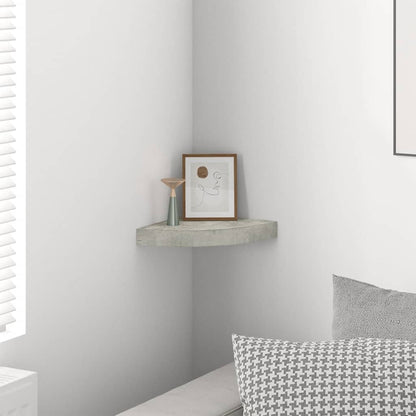 Wall Corner Shelf Concrete Grey 25x25x3.8 cm MDF