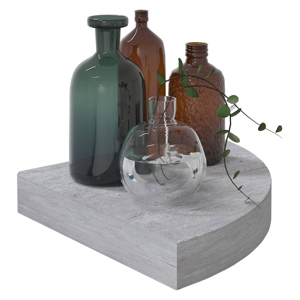 Wall Corner Shelf Concrete Grey 25x25x3.8 cm MDF