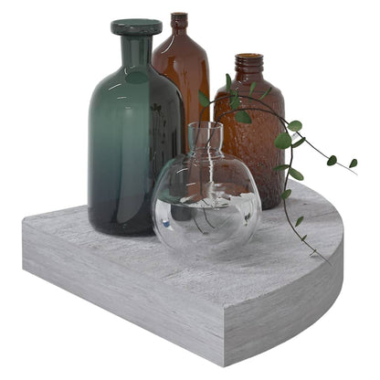 Wall Corner Shelf Concrete Grey 25x25x3.8 cm MDF
