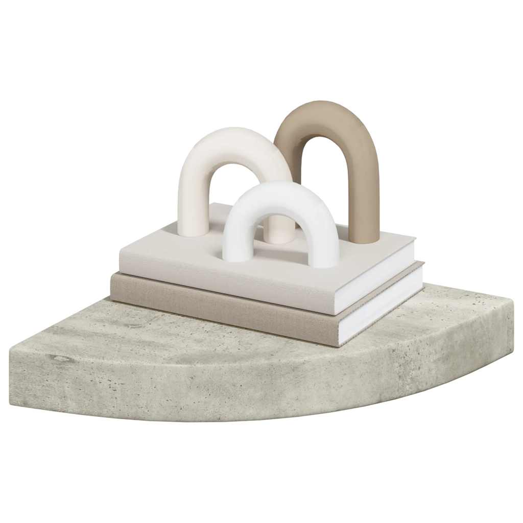Wall Corner Shelf Concrete Grey 25x25x3.8 cm MDF