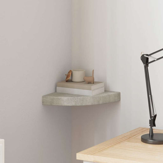 Wall Corner Shelf Concrete Grey 25x25x3.8 cm MDF