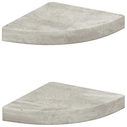 Wall Corner Shelves 2 pcs Concrete Grey 25x25x3.8 cm MDF