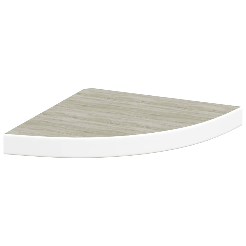 Wall Corner Shelf Oak and White 35x35x3.8 cm MDF
