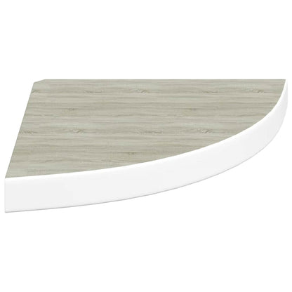 Wall Corner Shelf Oak and White 35x35x3.8 cm MDF