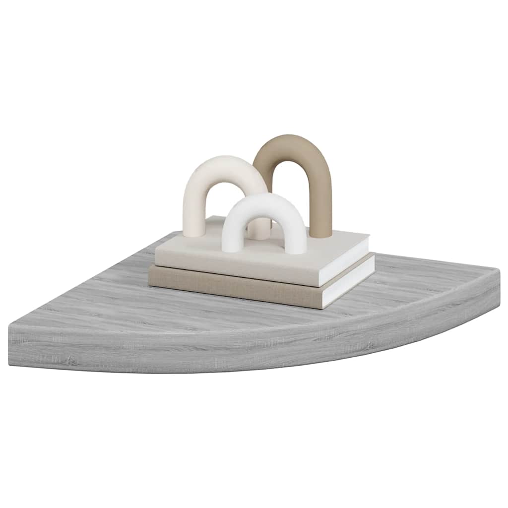 Wall Corner Shelf Concrete Grey 35x35x3.8 cm MDF