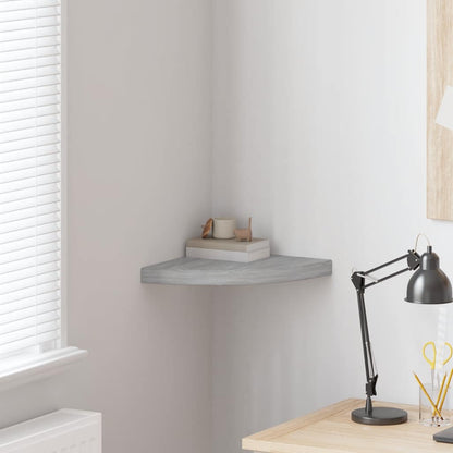 Wall Corner Shelf Concrete Grey 35x35x3.8 cm MDF