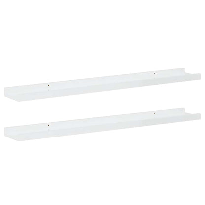 Wall Shelves 2 pcs High Gloss White 80x9x3 cm