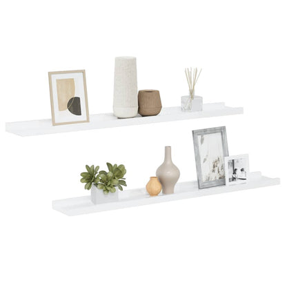 Wall Shelves 2 pcs High Gloss White 80x9x3 cm