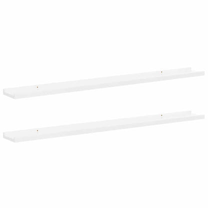 Wall Shelves 2 pcs High Gloss White 100x9x3 cm