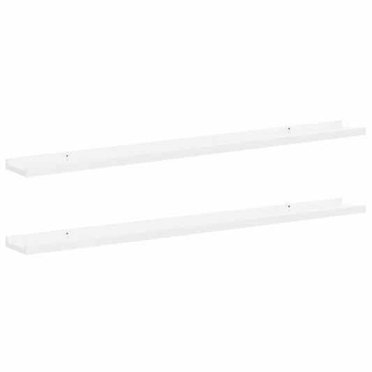 Wall Shelves 2 pcs High Gloss White 100x9x3 cm
